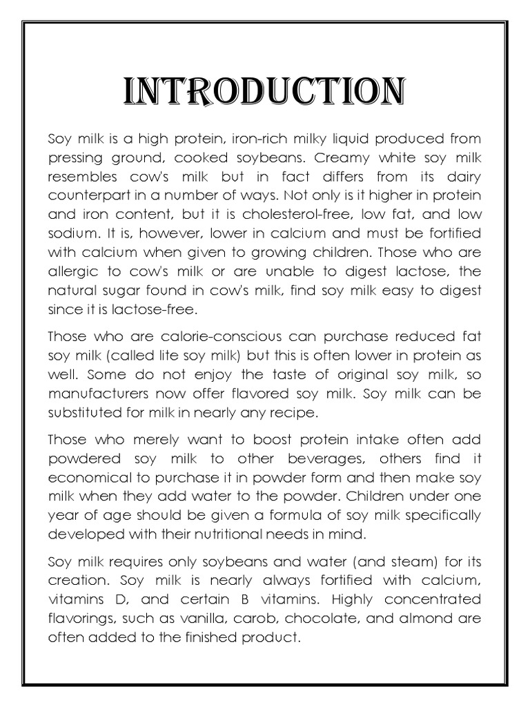 Preparation of Soy Milk and Its Comparison With Natural Milk Class XII