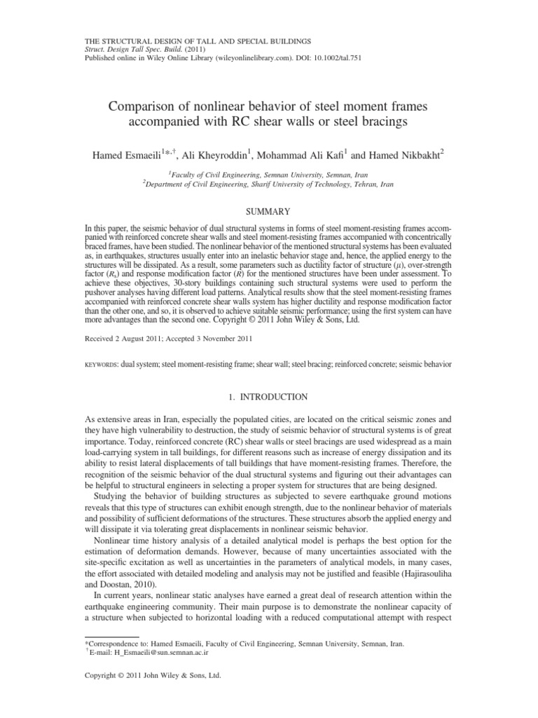 The Structural Design of Tall and Special Buildings (Wiley) | PDF ...