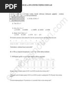 Olasılık Ve İstatistik - Örnek Sorular