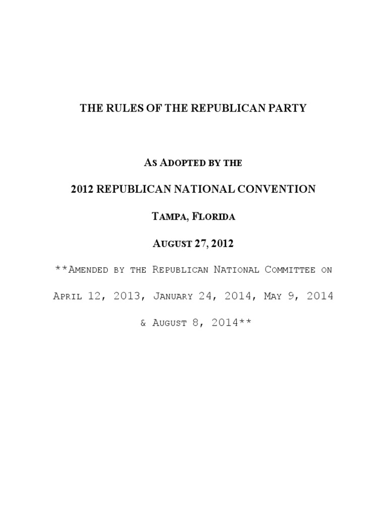 Republican Party Rules Overview | PDF | United States Presidential ...