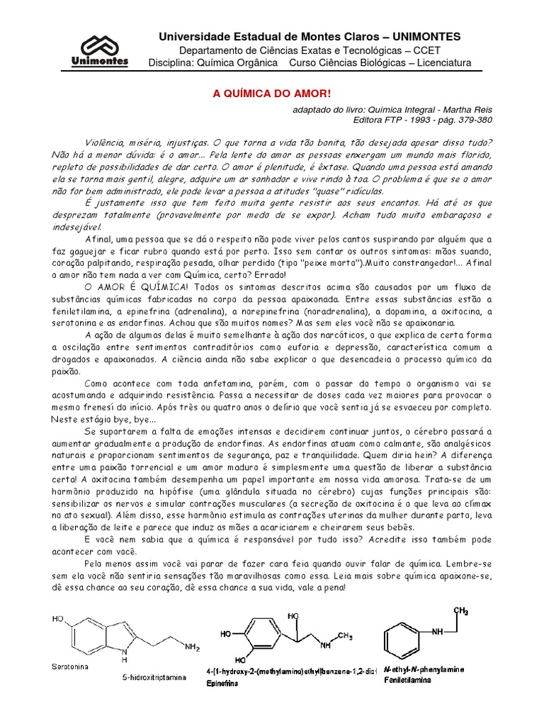 Interpretação Do Texto A Química Do Amor
