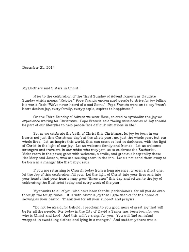 Christmas Letter 2014