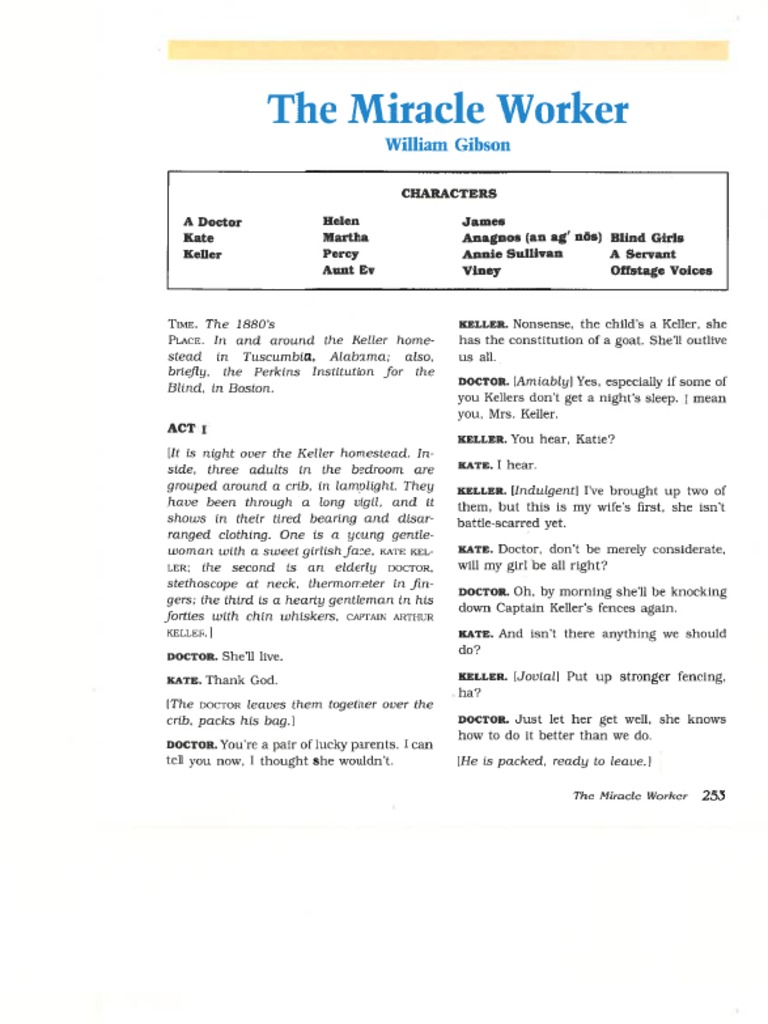 The Miracle Worker PDF