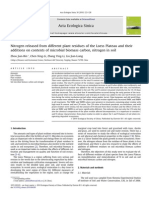 Nitrogen Released From Different Plant Residues of The Loess Plateau and Their