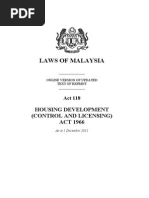 Malaysia - Act 118 - Housing Development (Control and Licensing) Act 1966