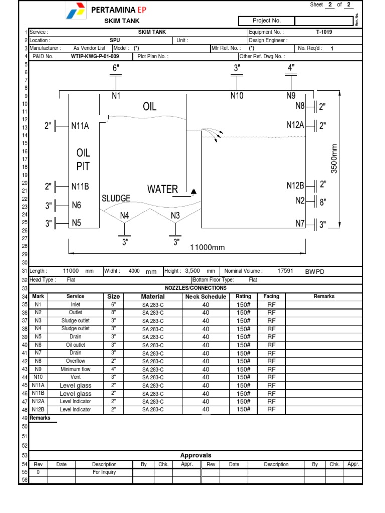 Skim Tank T-1019 Data Sheets_SHEET 2