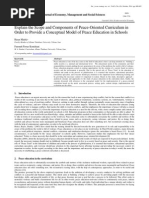 Explain The Scope and Components of Peace-Oriented Curriculum in Order To Provide A Conceptual Model of Peace Education in Schools