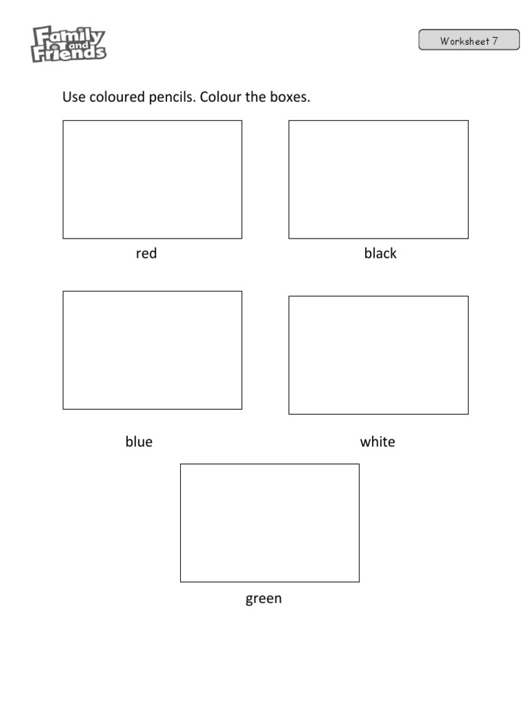 Use Coloured Pencils. Colour The Boxes.: Worksheet 7 | PDF