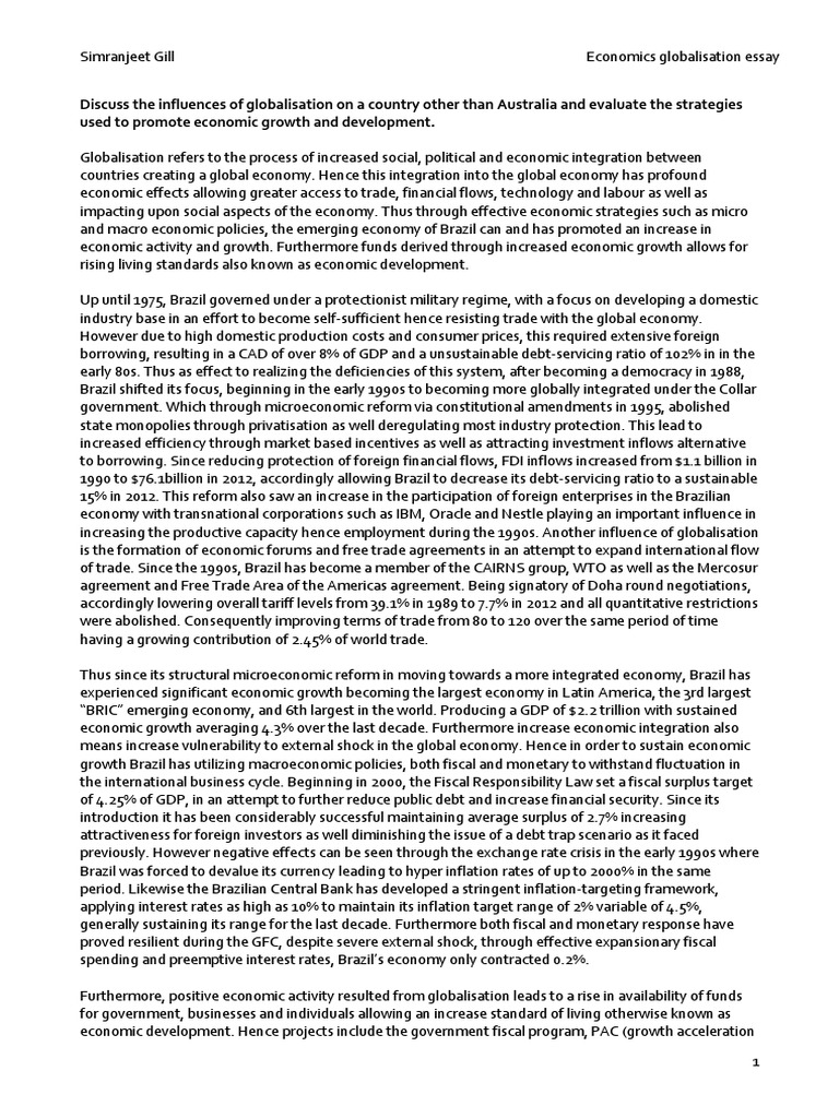 Effects of globalization essay image