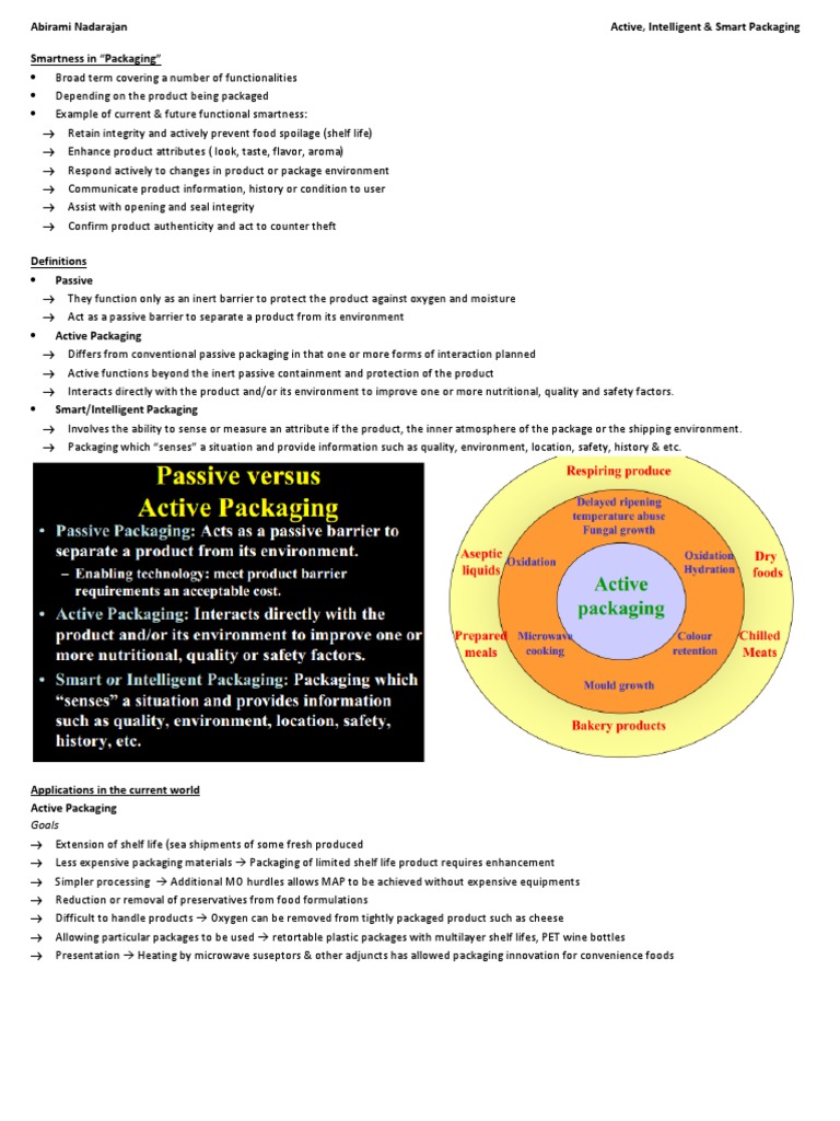 Active and Intelligent Packaging Overview | PDF | Shelf Life | Carbon ...