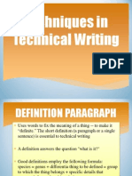 Techniques in Technical Writing