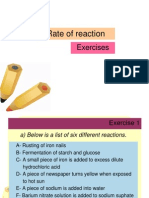 Exercises Rate of Reaction