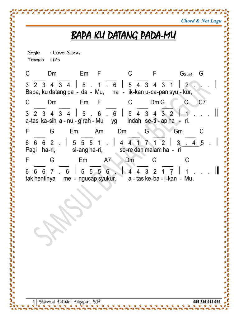 Bapa Ku Datang Pada Mu