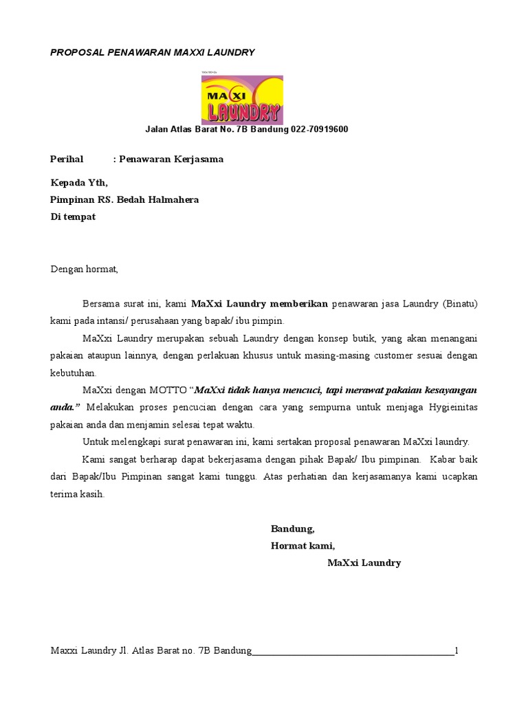 Proposal Penawaran Laundry