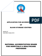 Application For Accreditation OF Blood Storage Centres