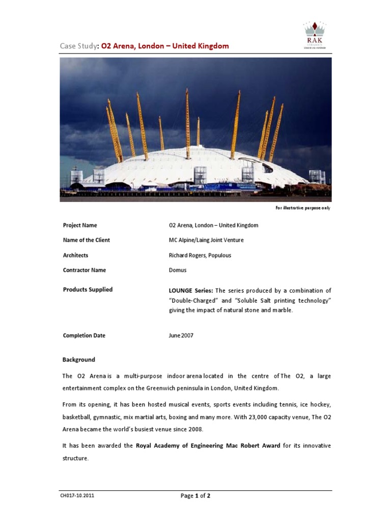 O2 Arena Case Study: Design & Impact | PDF