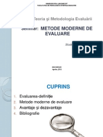 Metode Moderne de Evaluare - 10 Aprilie 2013