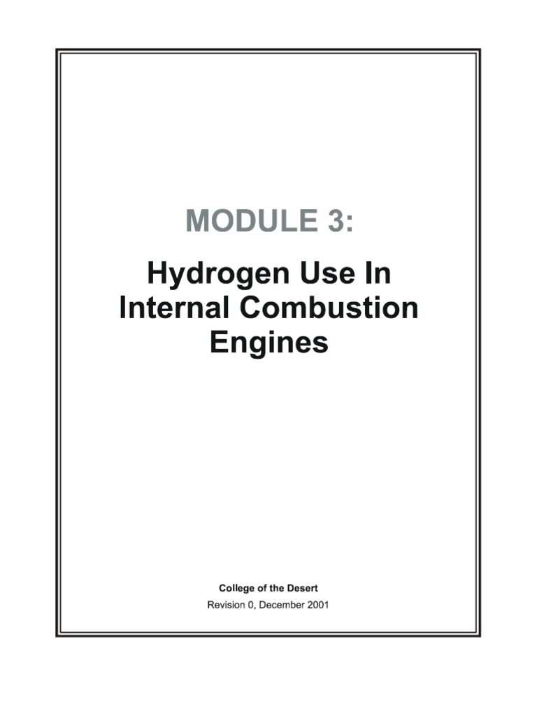 Hydrogen Use in Combustion Engines | PDF | Internal Combustion Engine ...