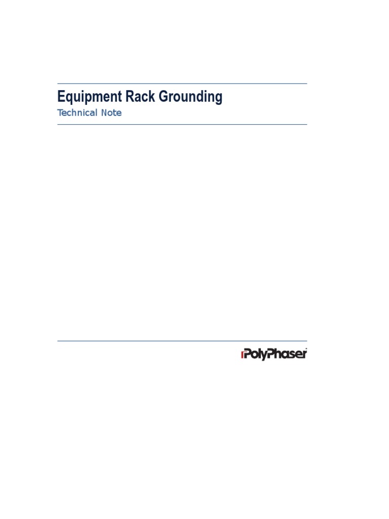 Equipment Rack Grounding Solutions | PDF | Inductance | Series And ...