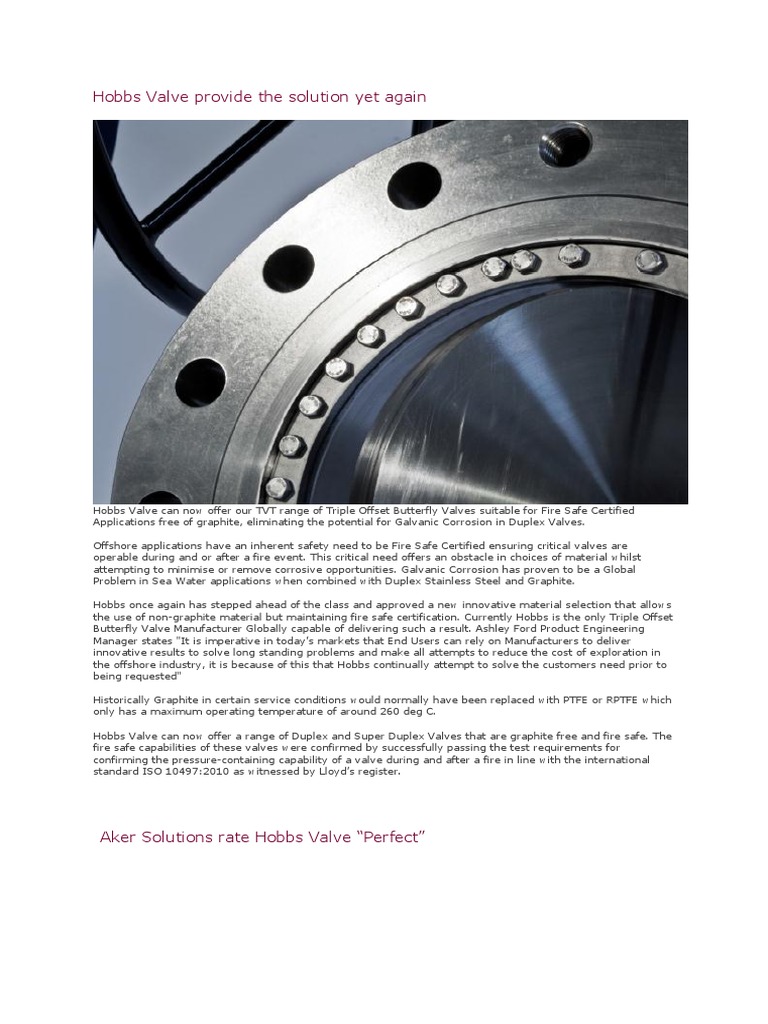 Hobbs Tobv News | PDF | Wear | Valve