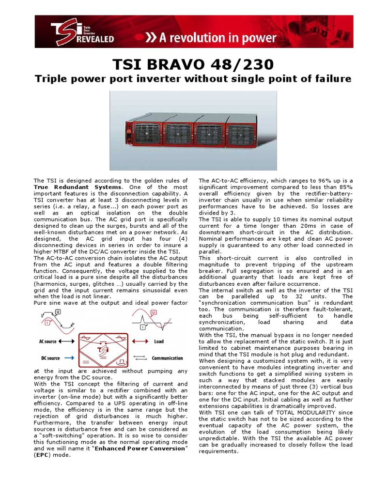 TSI Bravo EPC 48 230 Data Sheet V07 | PDF | Power Inverter ...