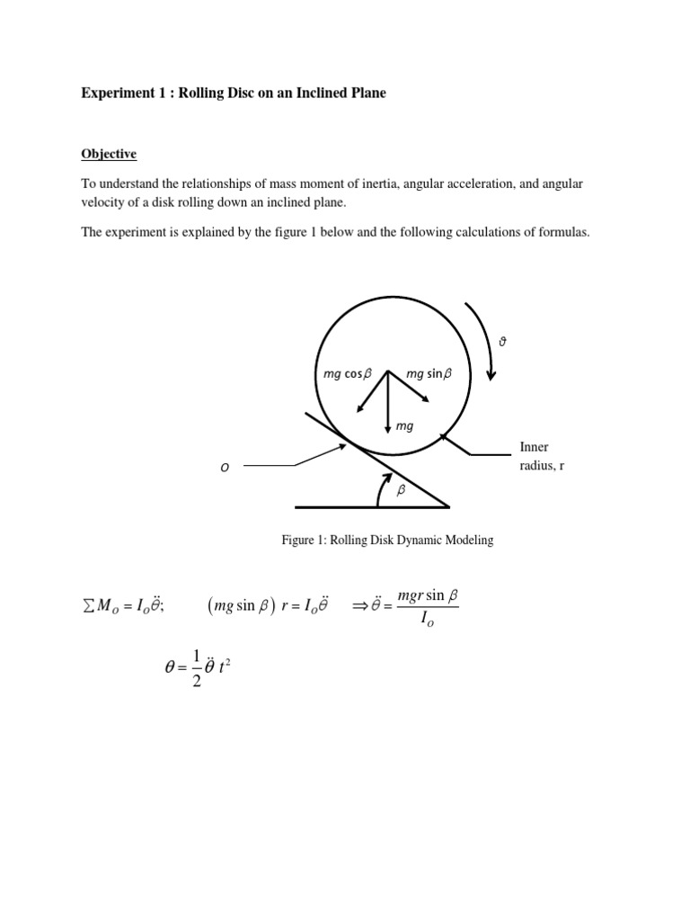 AD1 - Rolling Disk | PDF | Friction | Experiment