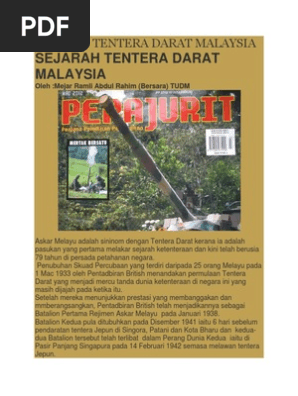 Sejarah Tentera Darat Malaysia  PDF