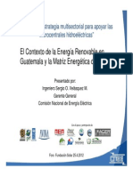 Contexto de Energía Renovable en Guatemala y Matriz Energética Del País