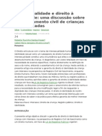 Intersexualidade e Direito À Identidade