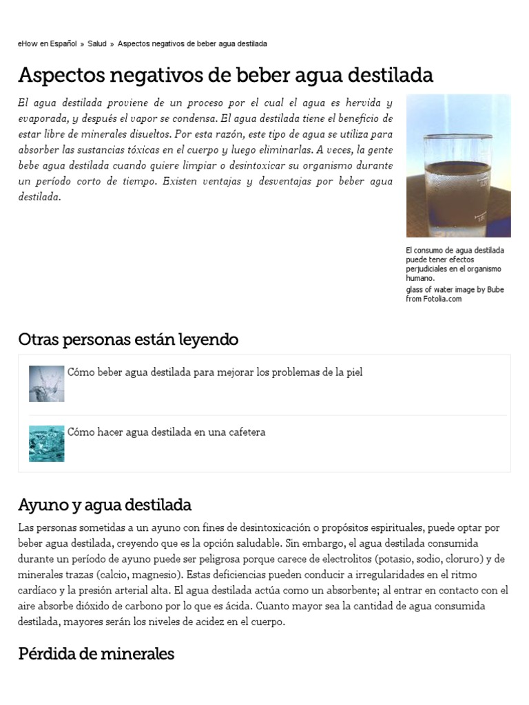 Desventajas del agua destilada | PDF | Destilación | Agua
