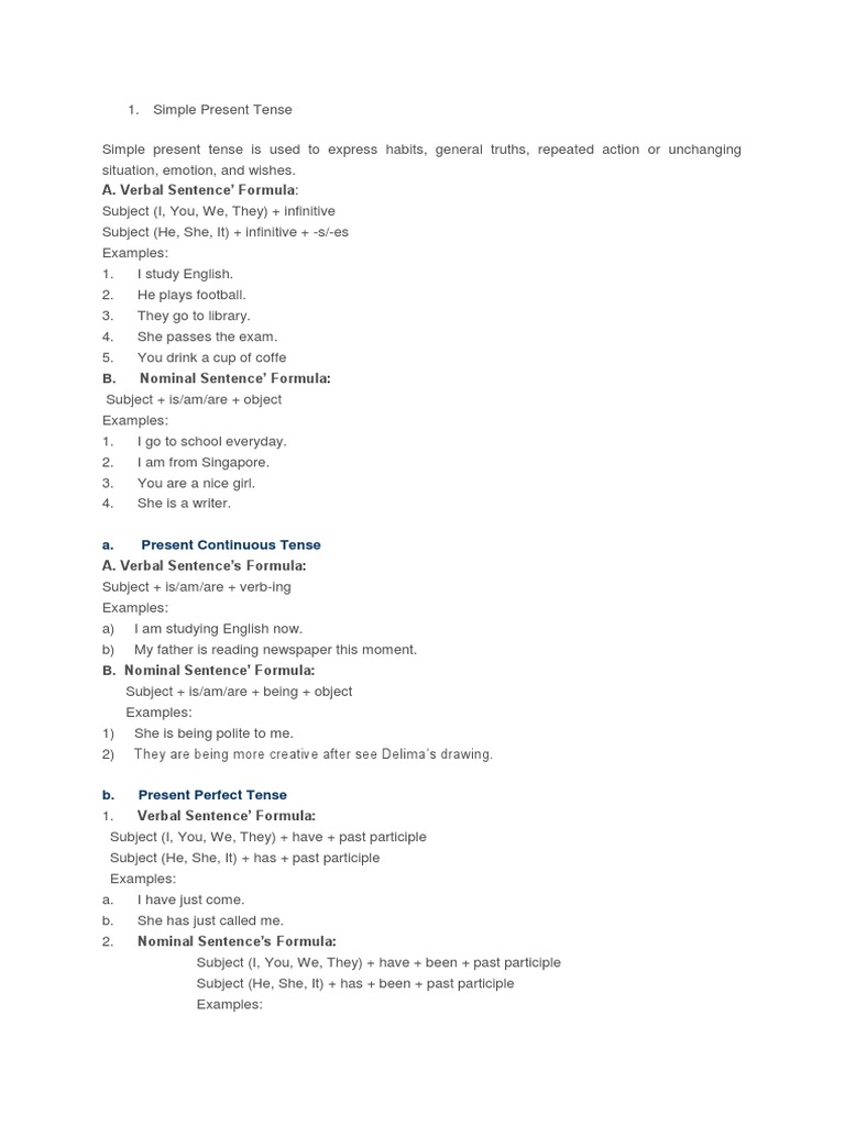 Understanding Simple Present and Past Tenses | PDF | Verb | Grammatical ...