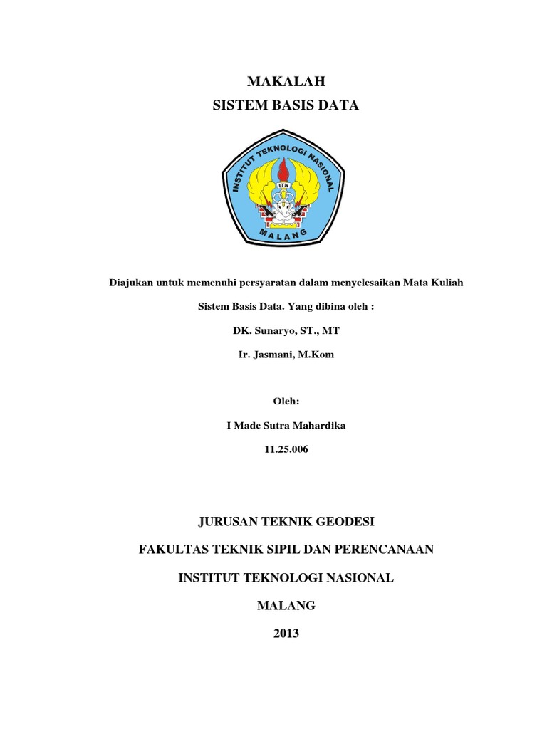 Makalah Sistem Basis Data