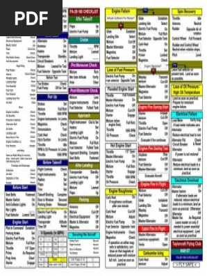 A2a Piper Cherokee Check List Pdf Flight Throttle