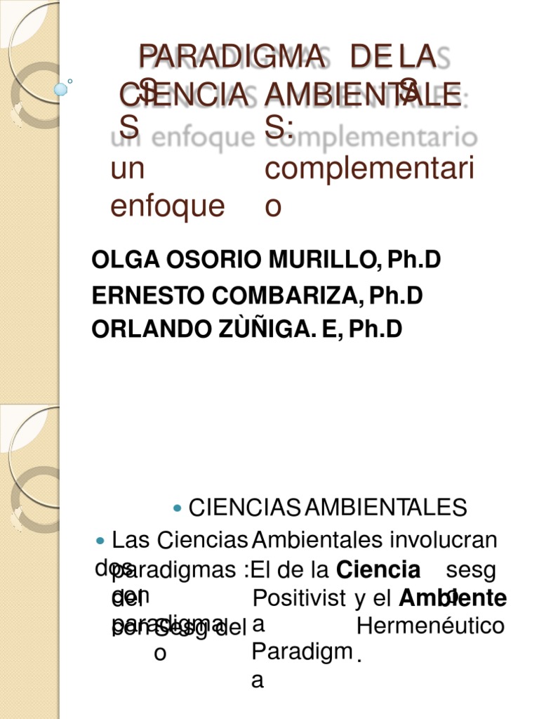 Las Ciencias Ambientales Paradigma Ciencia