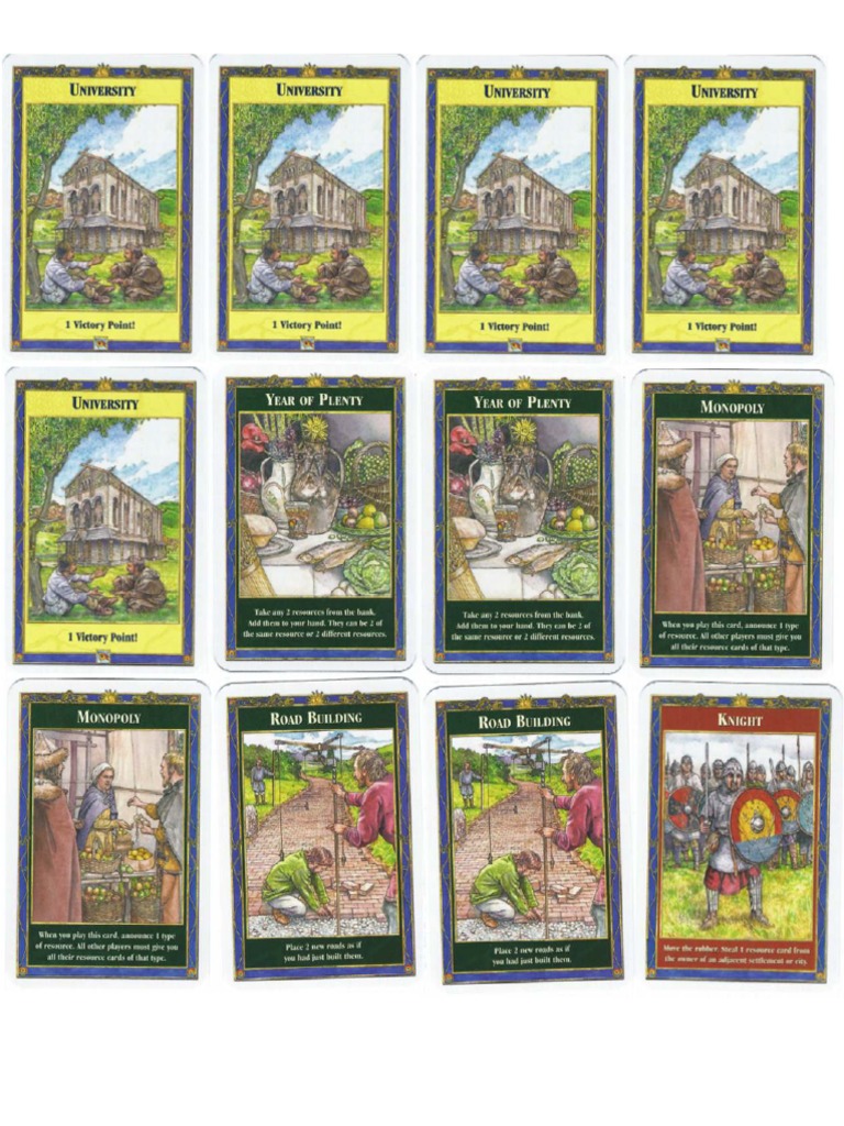 Catan Deck Cards PDF Card Games Playing Cards