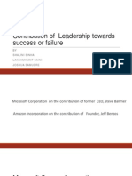 Contribution of Leadership Towards Success or Failure
