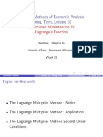 Constrained Maximisation IV Lagrange Function