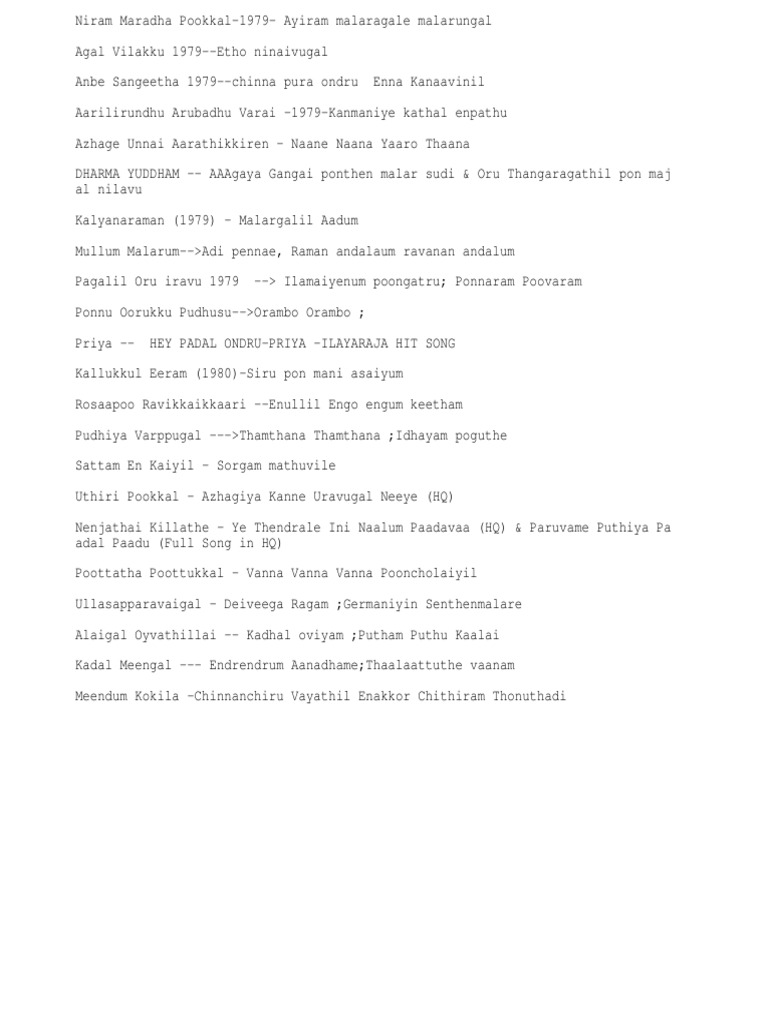 Illayaraja Songs scribd