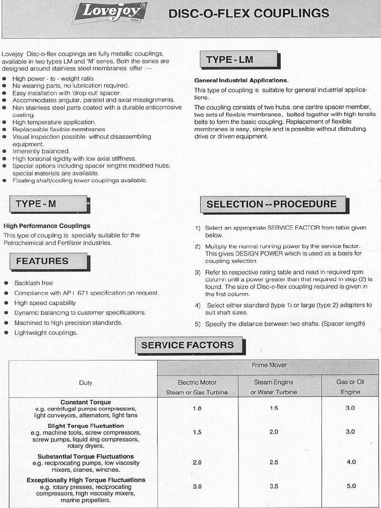 Lovejoy Couplings PDF