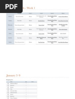 January 3rd-9th - Week 1: Meal Plan For The Week