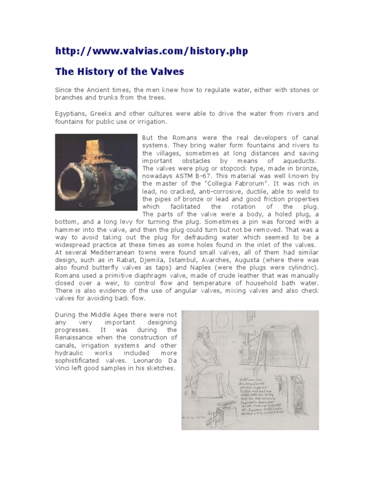 History of Valvs | PDF | Valve | Machines