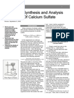 Chem 105 Exp 4 Synthesis and Analysis of Calcium Sulfate PDF
