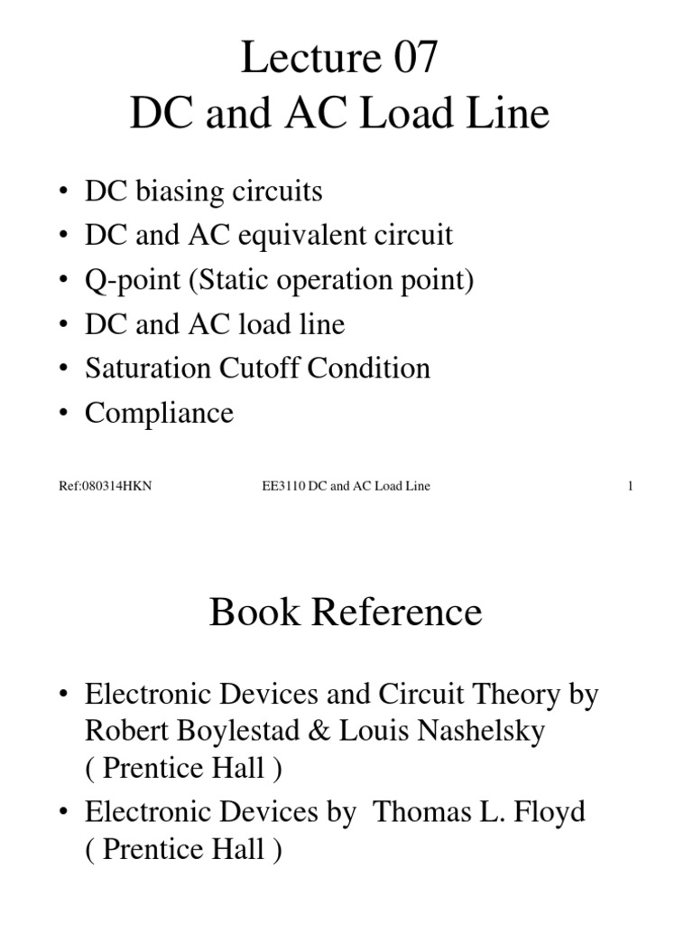 AC and DC Load Line Analysis | PDF | Amplifier | Computer Engineering