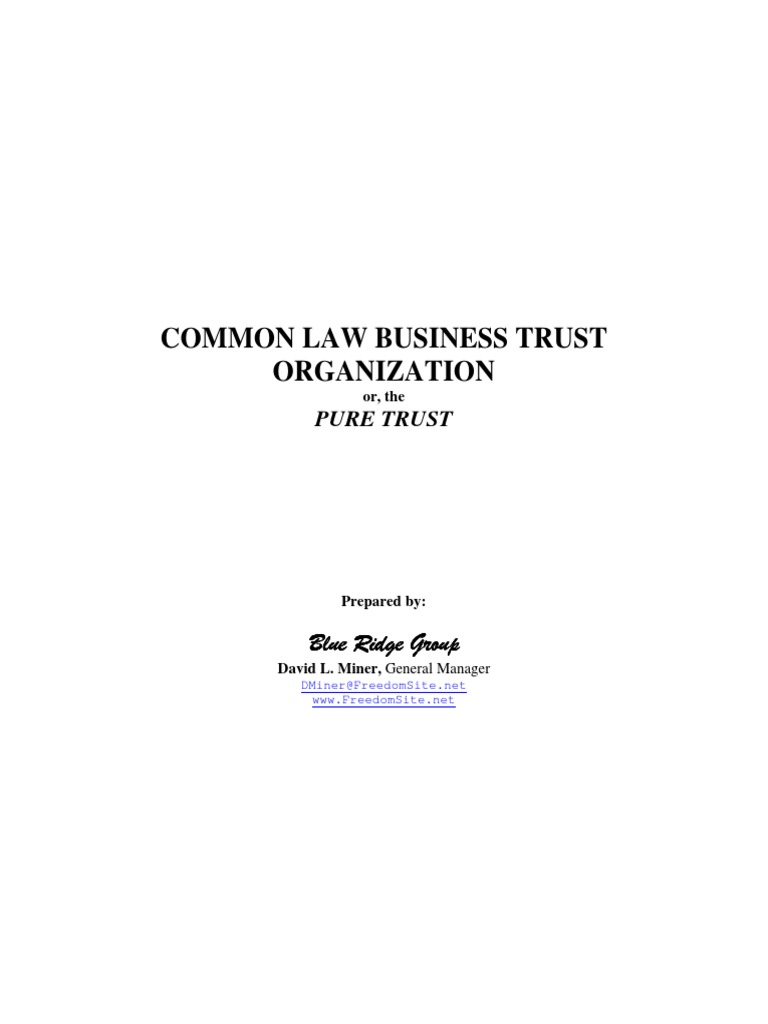 Non Statutory Trust Agreement PDF Trust Law Trustee