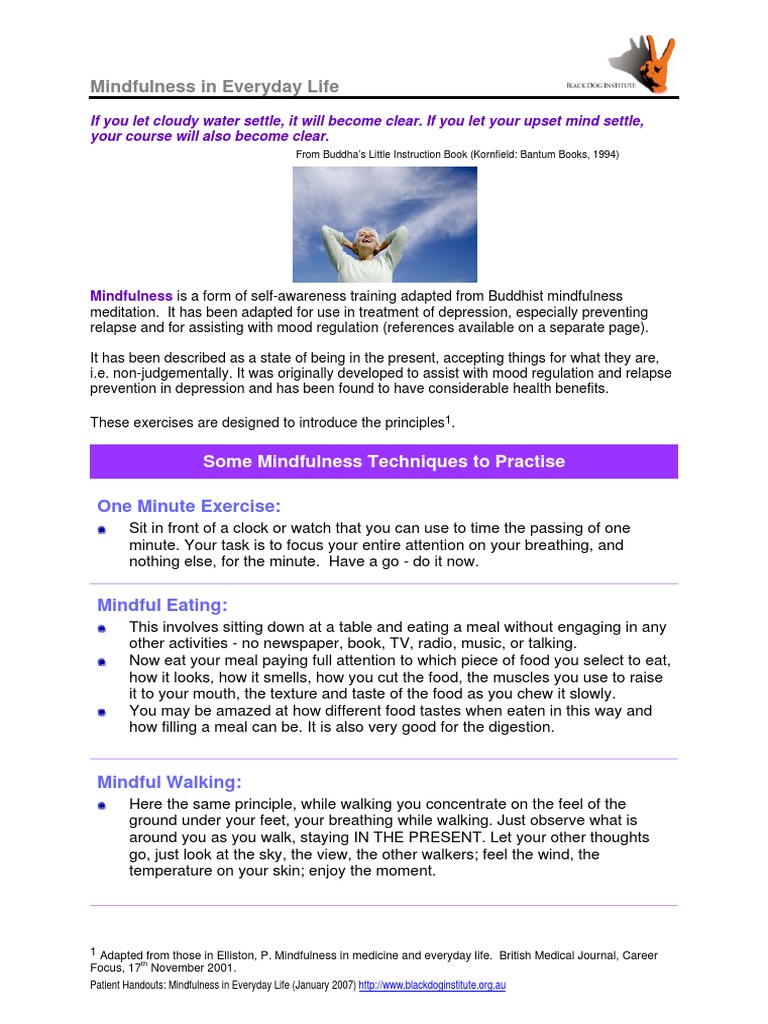 Mindfulness Techniques for Daily Living | PDF | Self-Improvement