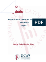 Adaptación A Grado en Ingeniería Mecánica Inglés: Borja Cabrillo Del Pino