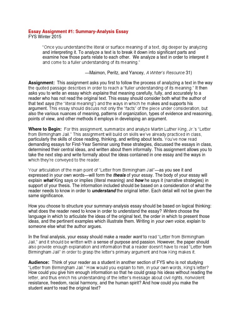 What is an essay summary