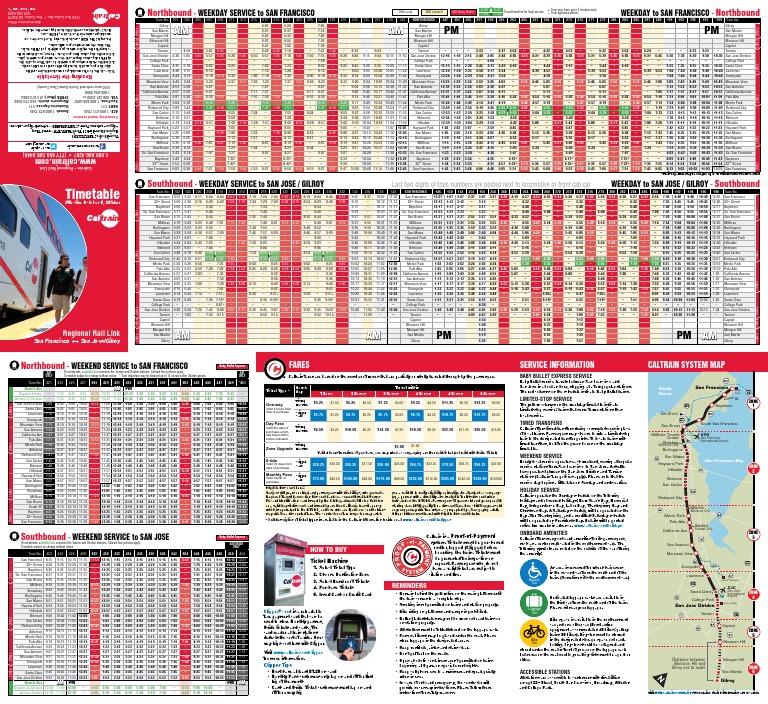 CalTrain Full Timetable 10052014 | PDF