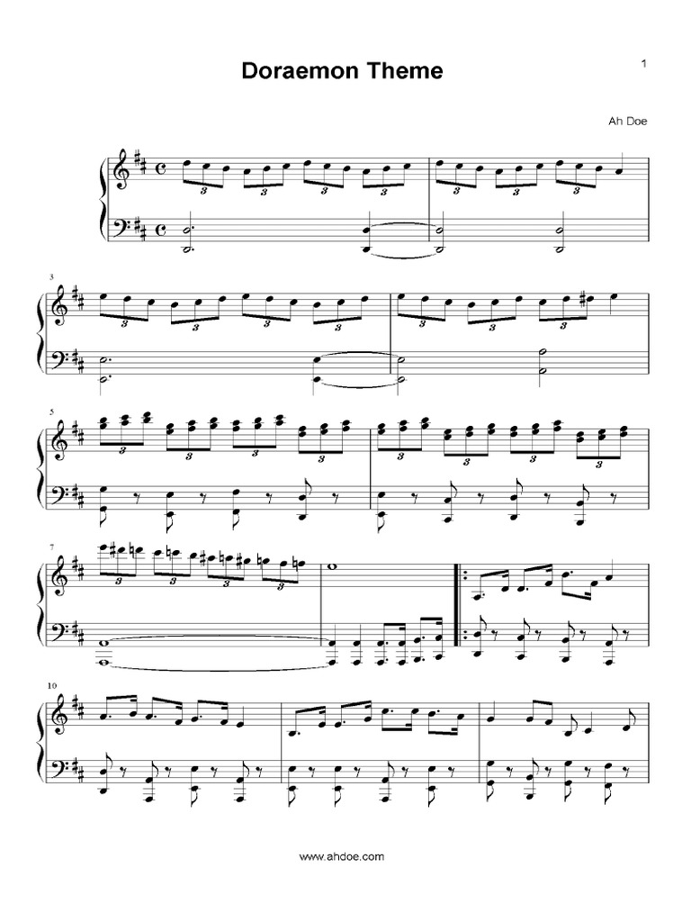 Doraemon Theme Piano Sheet