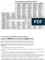 Horario de Lectura Del Nuevo Testamento